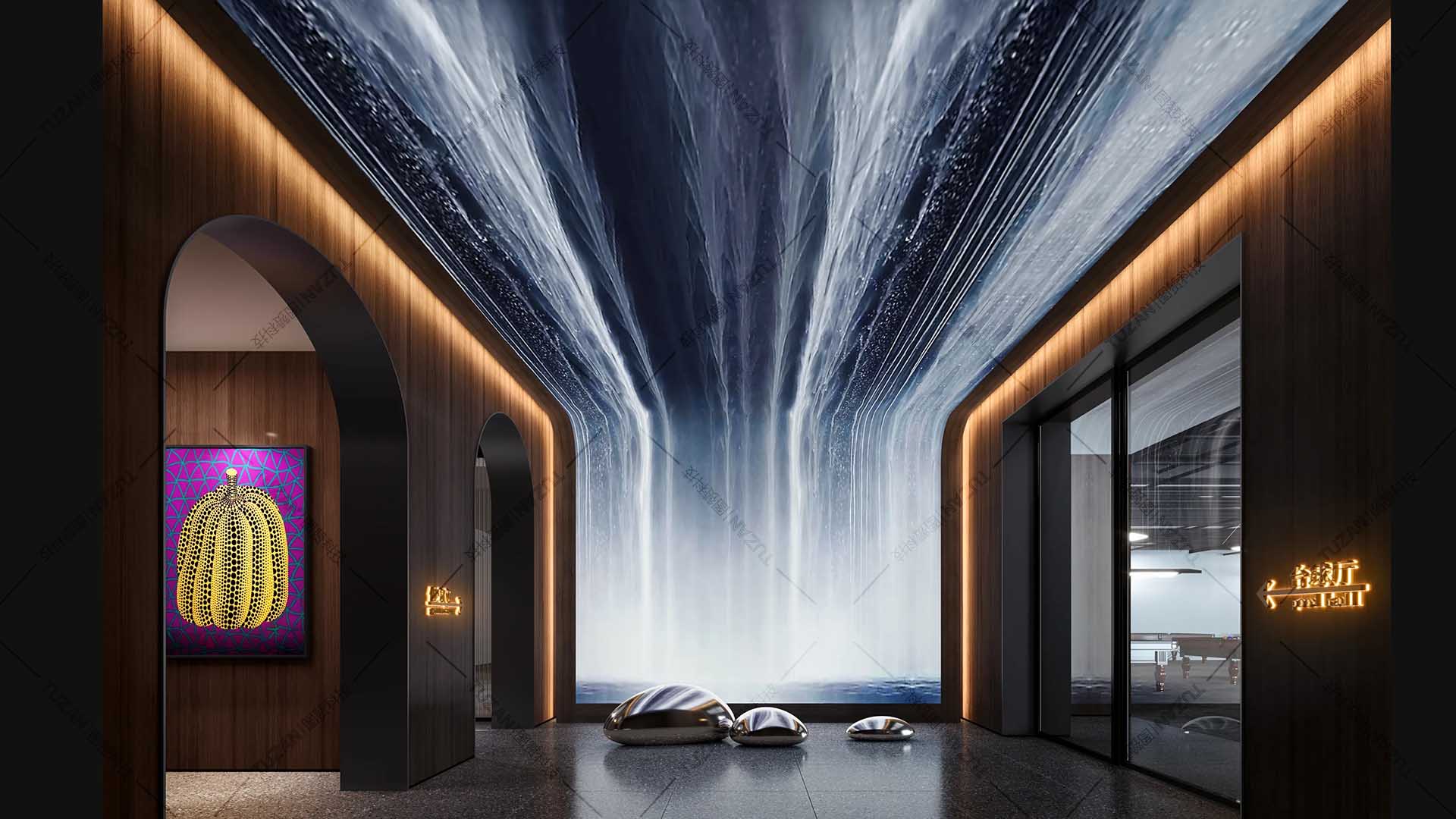 通天瀑布屏在多媒体展厅的应用